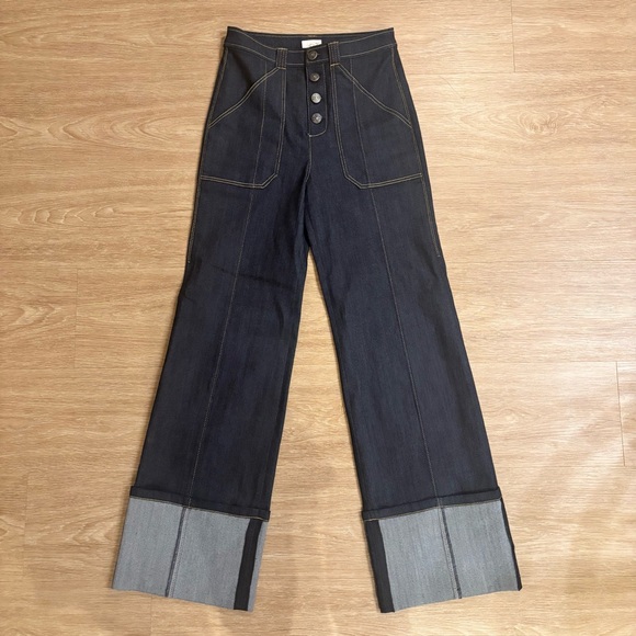 Cinq à Sept - Benji High Rise Cuffed Jeans in Indigo - Picture 1 of 5